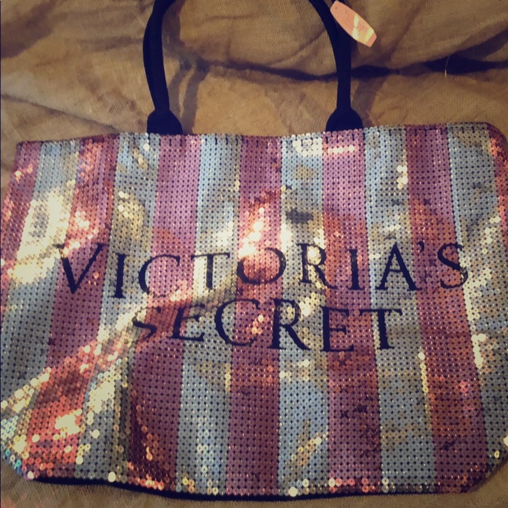 Victoria Secret sequin bag NWT